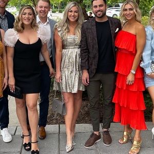 Gilner Farrah formal metallic cocktail dress